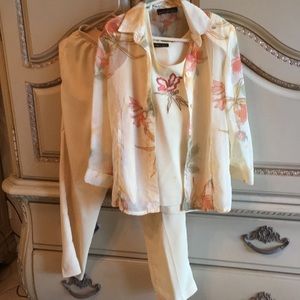 Yellow 3 pc pant suit